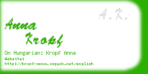 anna kropf business card